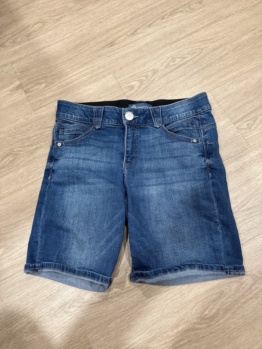 Democracy Dark Blue Stretch Denim Bermuda Shorts